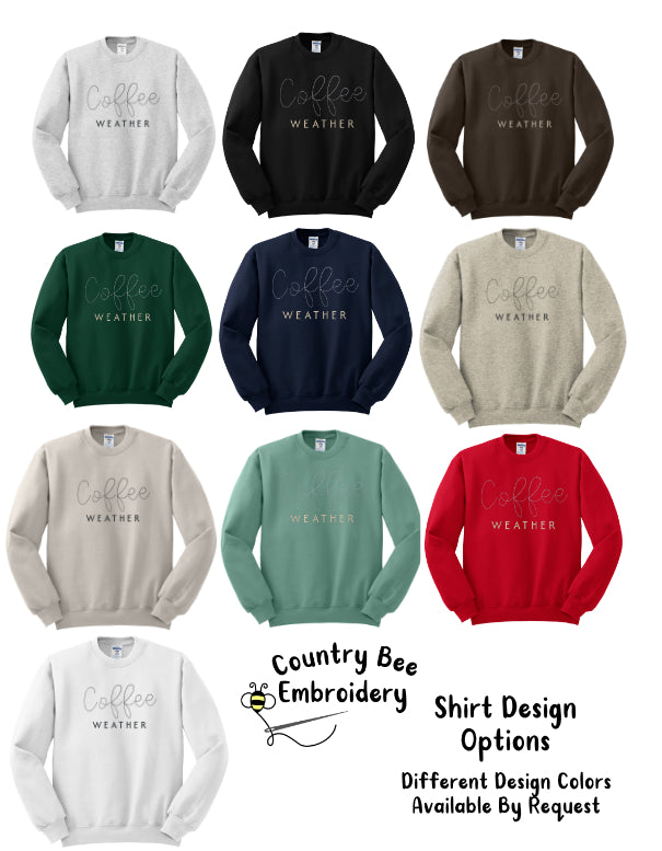 Coffee Weather Chenille Yarn Embroidered Sweatshirt