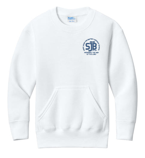 Adult Port & Co Core Fleece Crewneck Pocket Sweatshirt PC78PKT