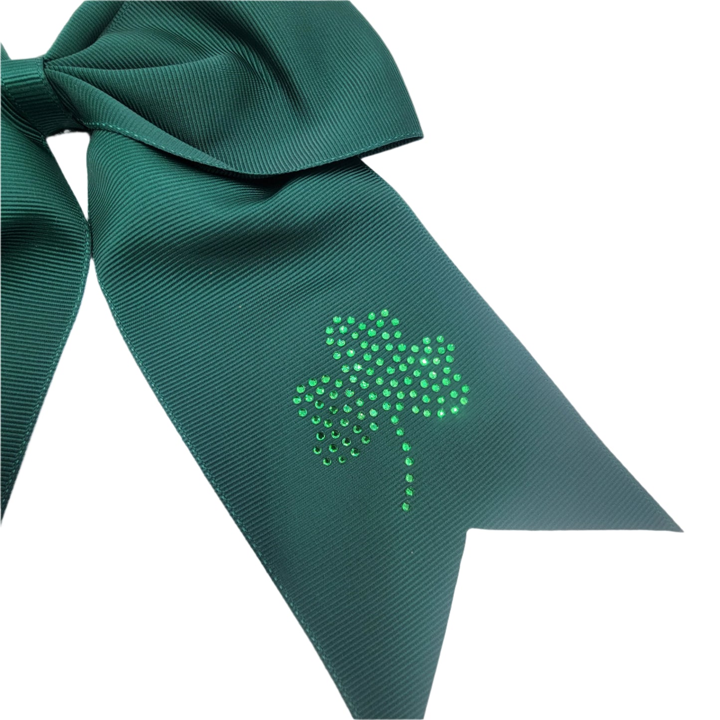 Clover Rhinestone Bow, St. Patrick Hair Bow, Cheer Bow, Sparkle Bow, Spirit Bow, Homecoming Hair Bow, Glitter Hair Bow, Dance Bow