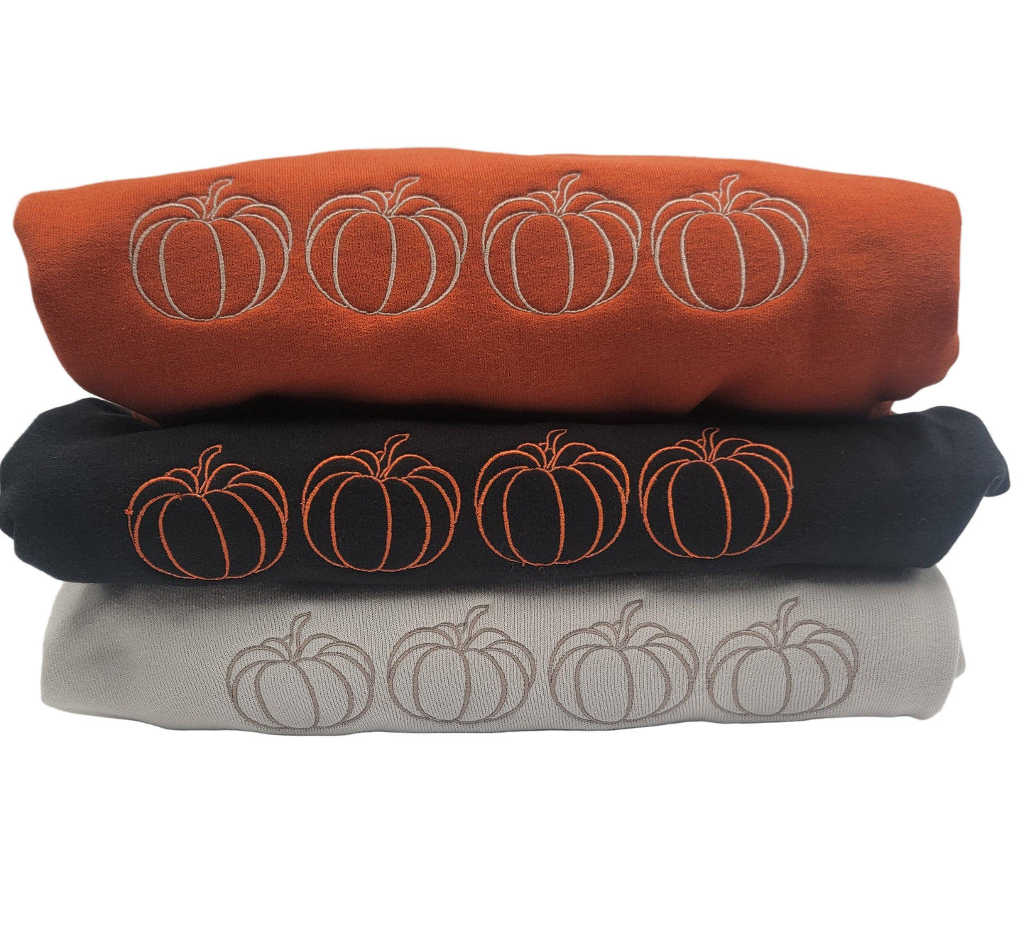 Embroidered Pumpkin Outline Sweatshirt