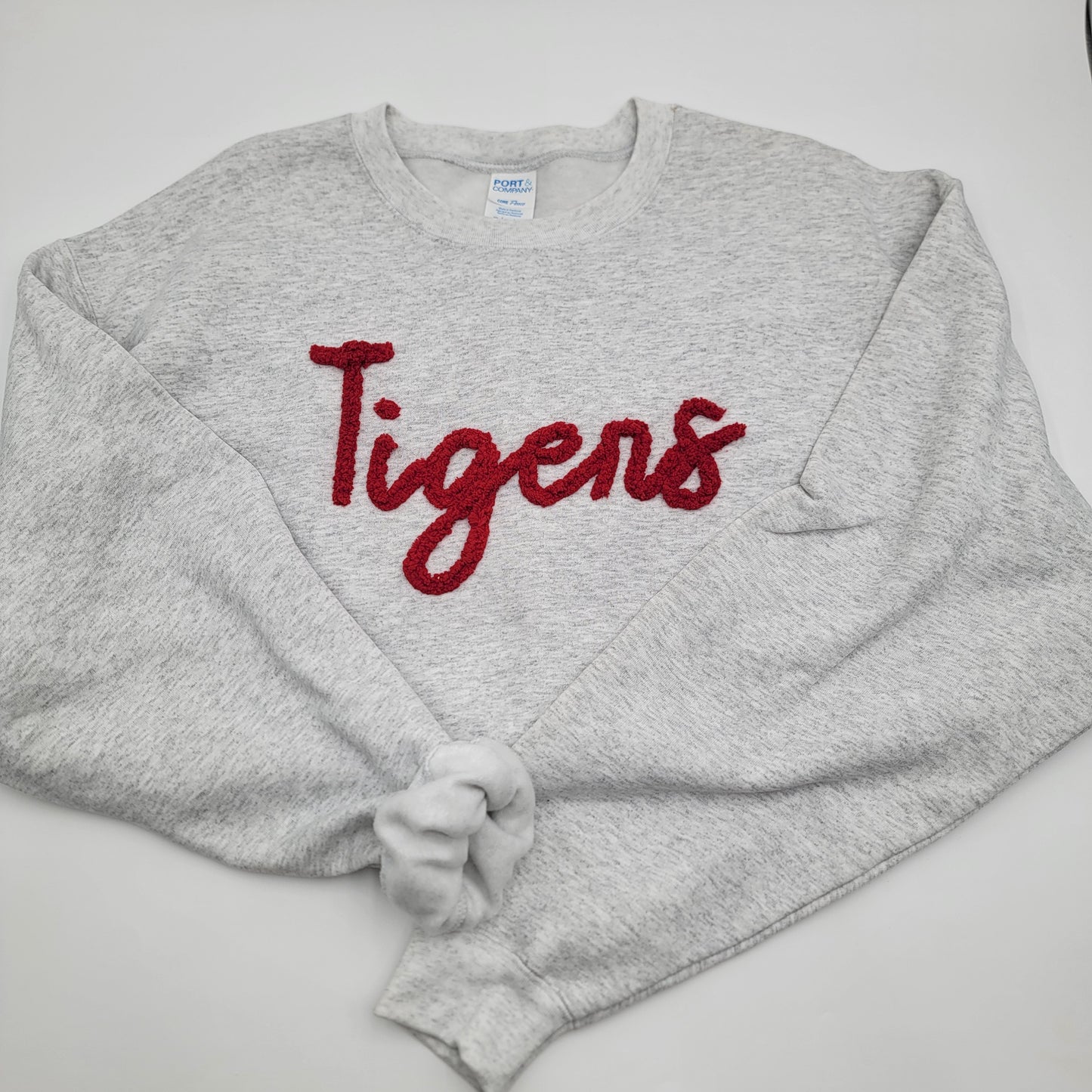 Custom Chenille Yarn Sweatshirt, Yarn Crewneck, Spirit Wear Sweatshirt