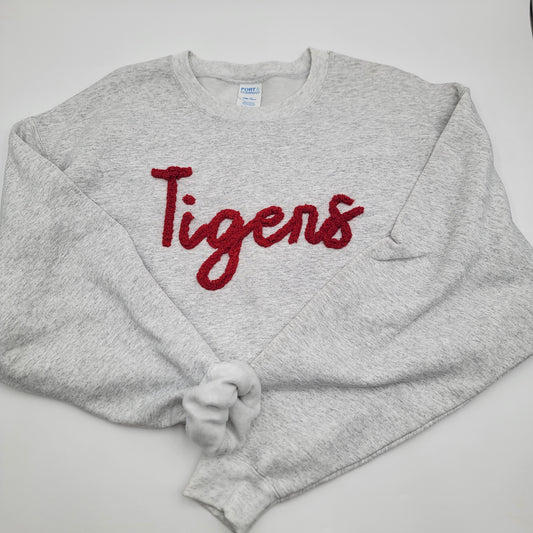 Custom Chenille Yarn Sweatshirt, Yarn Crewneck, Spirit Wear Sweatshirt