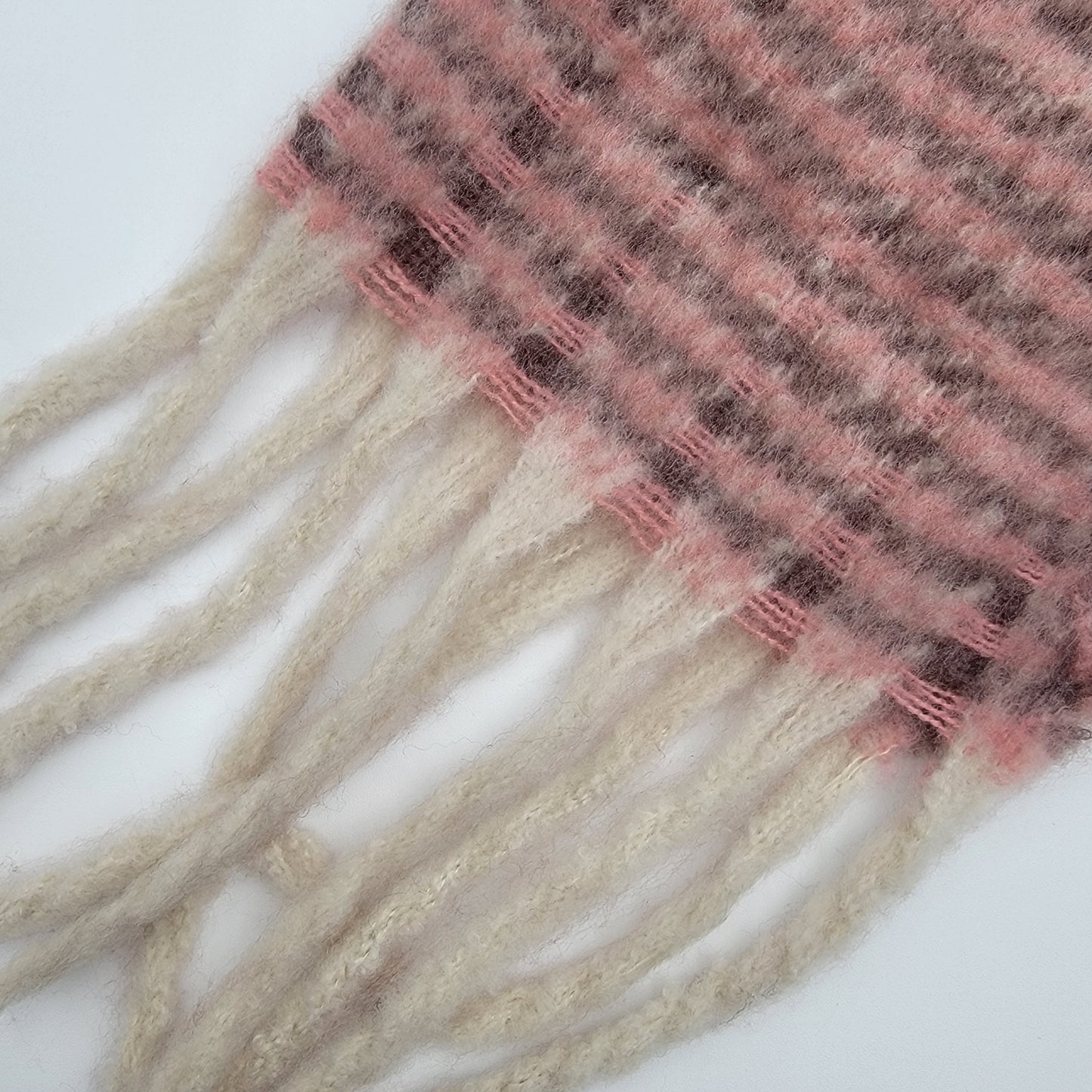 Super Soft Pink & Brown Striped Scarf