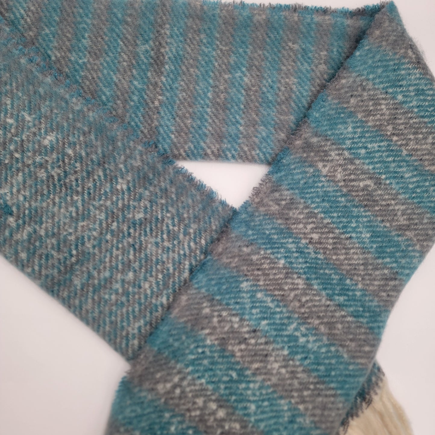 Super Soft Blue & Gray Striped Scarf