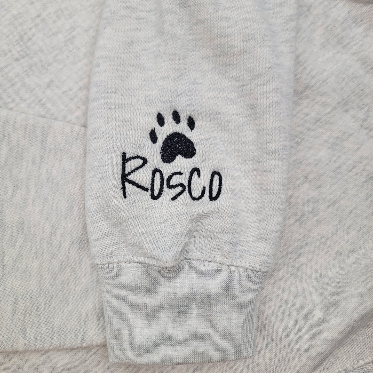 Custom Dog Mom Sweatshirt, Embroidered Dog Sweatshirt, Fur Baby Sweatshirt, Dog Name on Sleeve, Custom Name Dog Sweatshirt