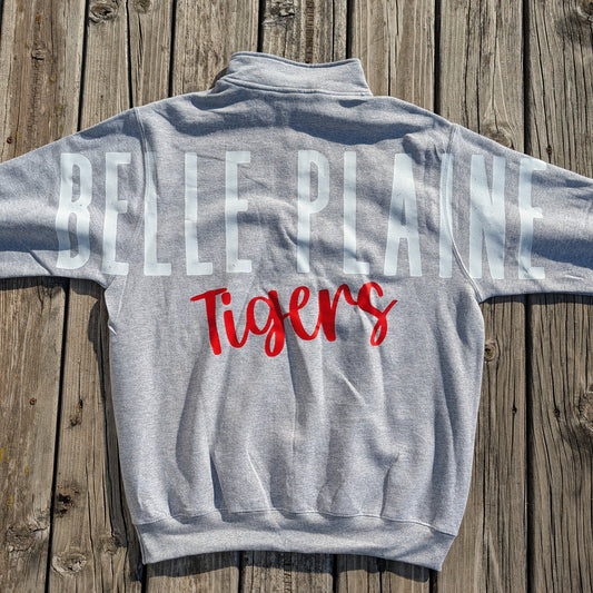 Big Back Quarter Zip Belle Tigers Cursive Sweatshirt