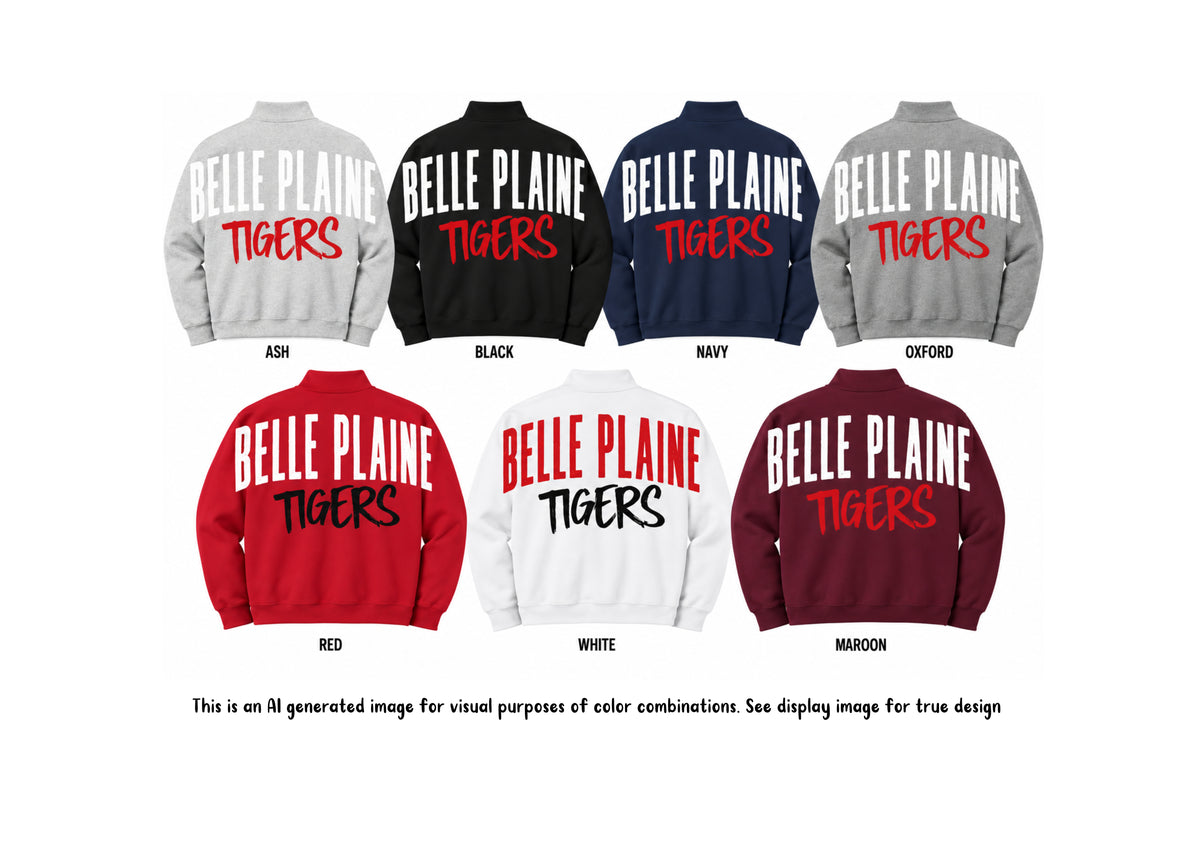 Big Back Quarter Zip Belle Plane Tigers Attack Sweatshirt
