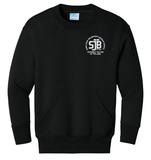 Adult Port & Co Core Fleece Crewneck Pocket Sweatshirt PC78PKT
