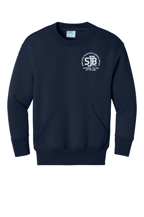 Adult Port & Co Core Fleece Crewneck Pocket Sweatshirt PC78PKT