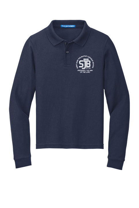 Youth Port Authority Silk Touch Long Sleeve Polo Y500LS