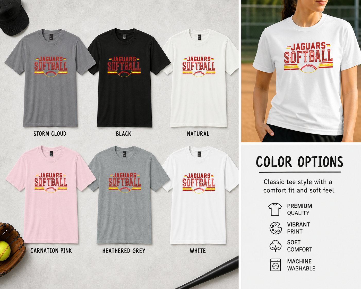 Jordan Jaguars Softball Tee