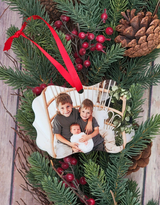 Custom Photo Ornament, Double Sided Christmas Ornament
