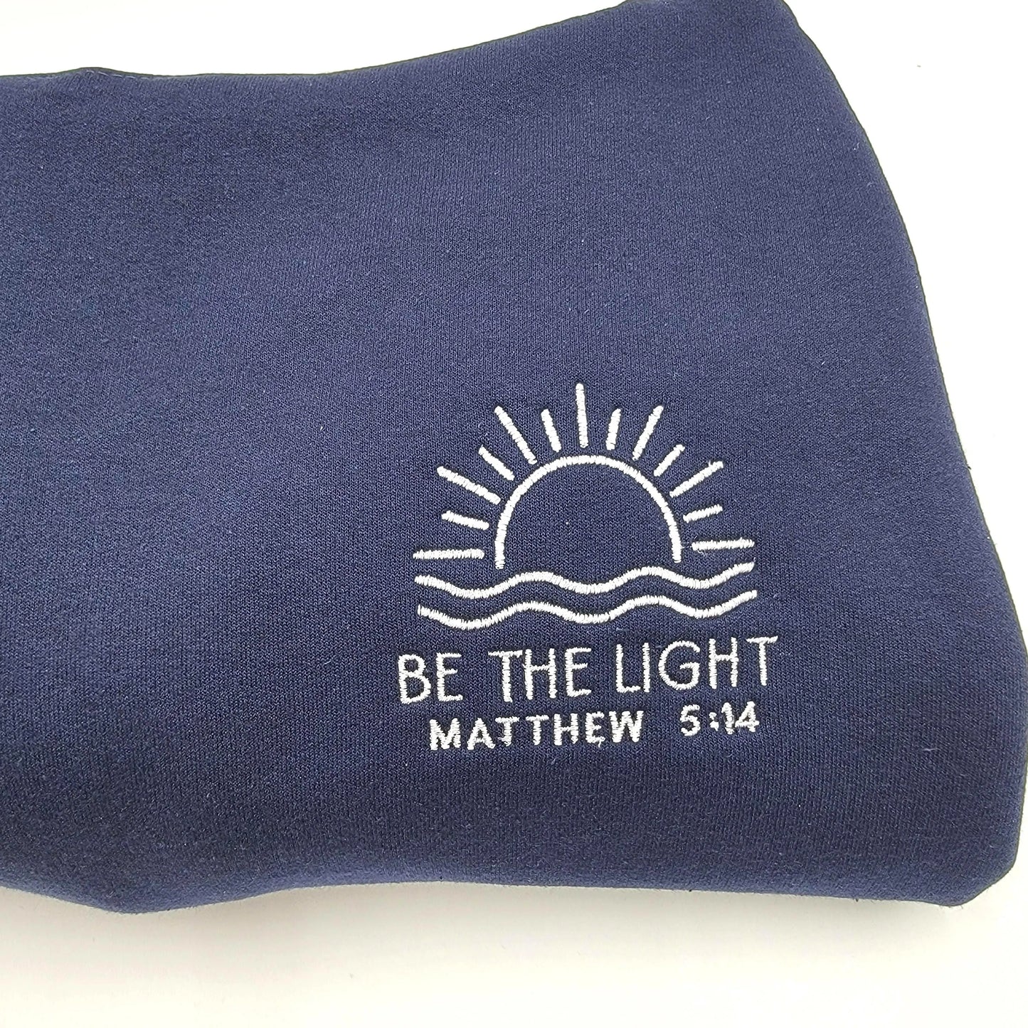 Be the Light Hoodie – Christian Hoodie with Rising Sun, Matthew 5:14 Bible Verse Sweatshirt, Faith Based Apparel Gift