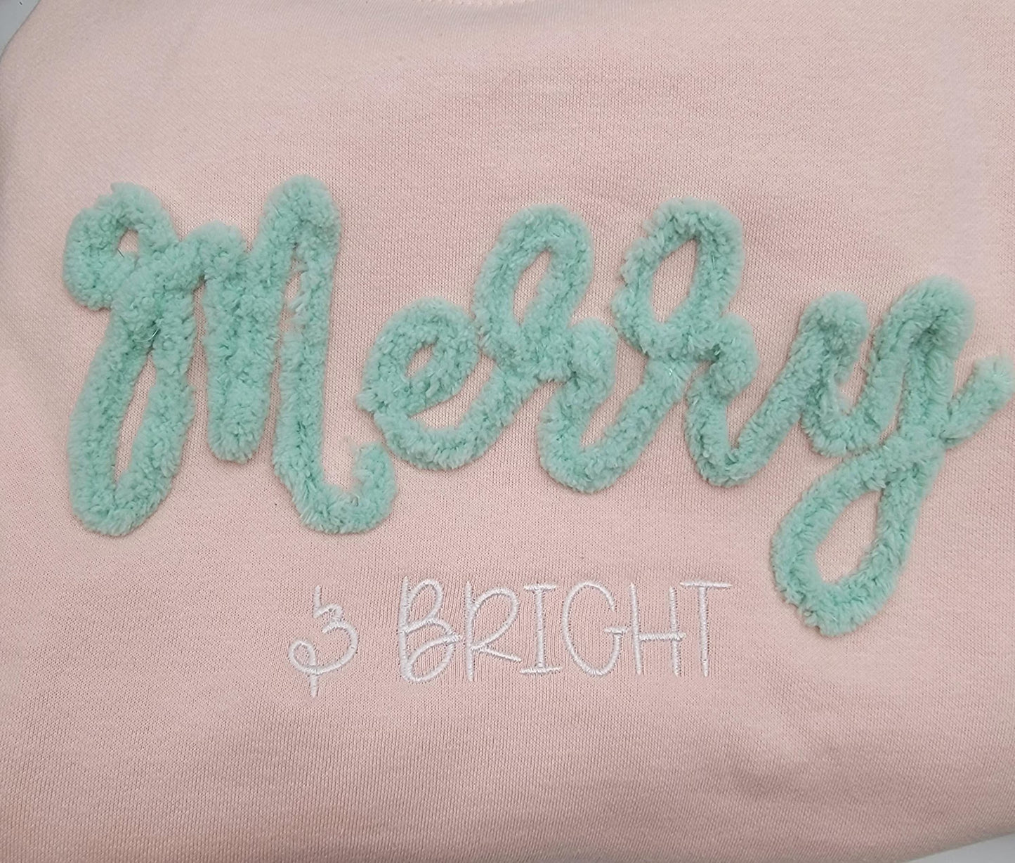 Merry & Bright Chenille Embroidered Crewneck Sweatshirt