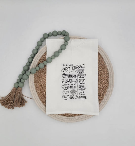 Hot Cocoa Recipe Tea Towel