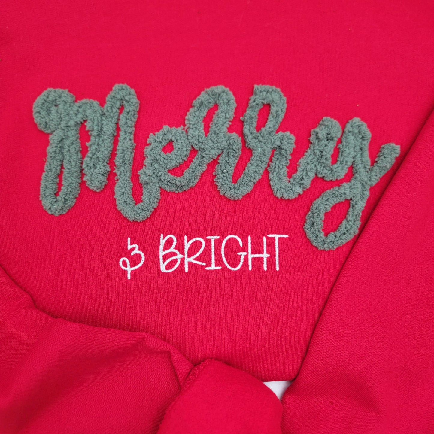 Merry & Bright Chenille Embroidered Crewneck Sweatshirt