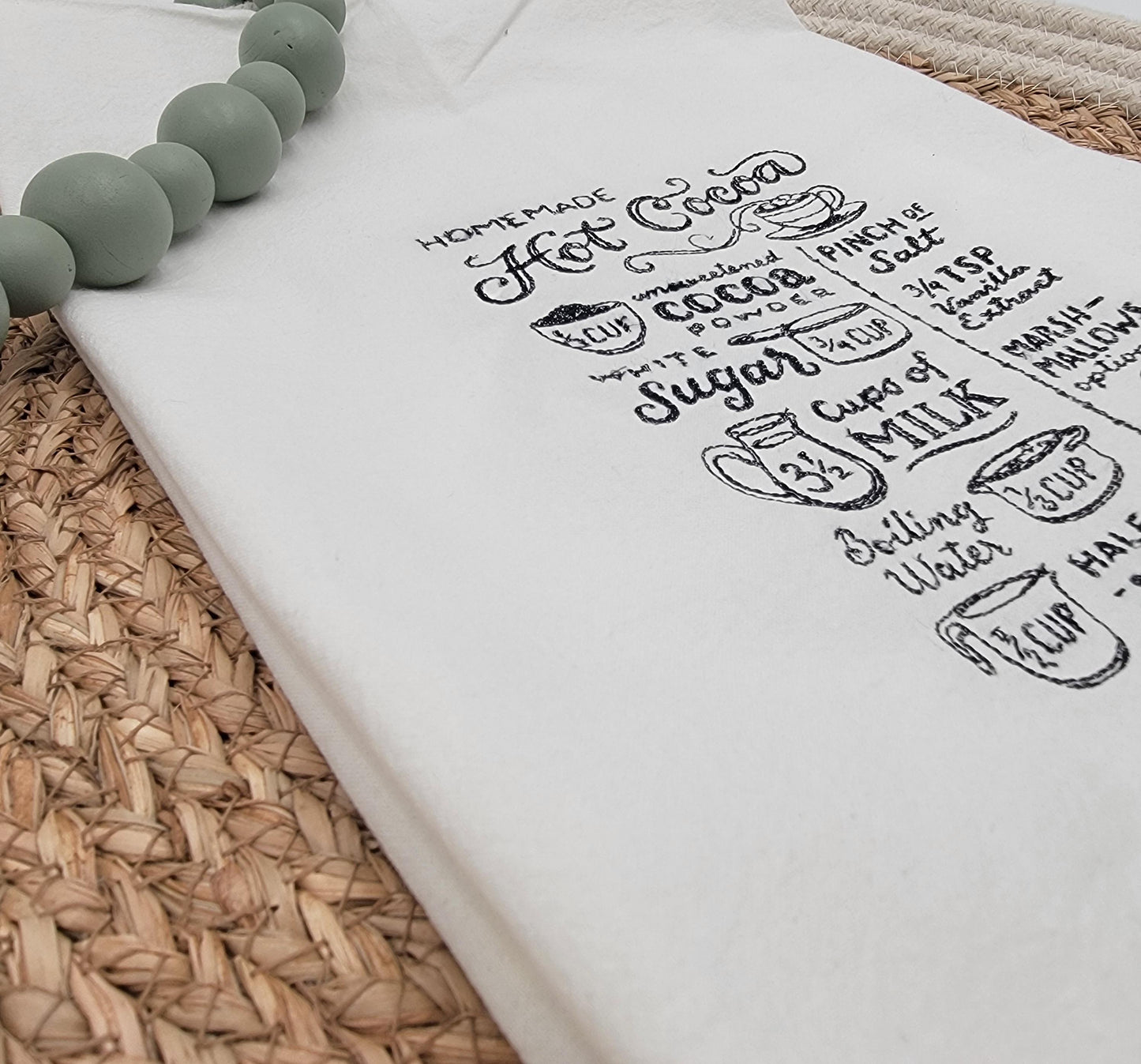 Hot Cocoa Recipe Tea Towel