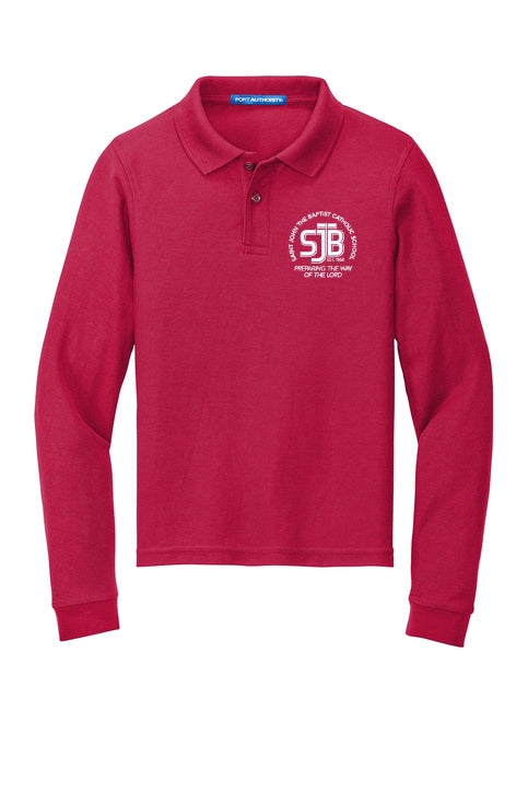 Youth Port Authority Silk Touch Long Sleeve Polo Y500LS