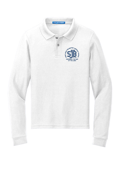 Youth Port Authority Silk Touch Long Sleeve Polo Y500LS